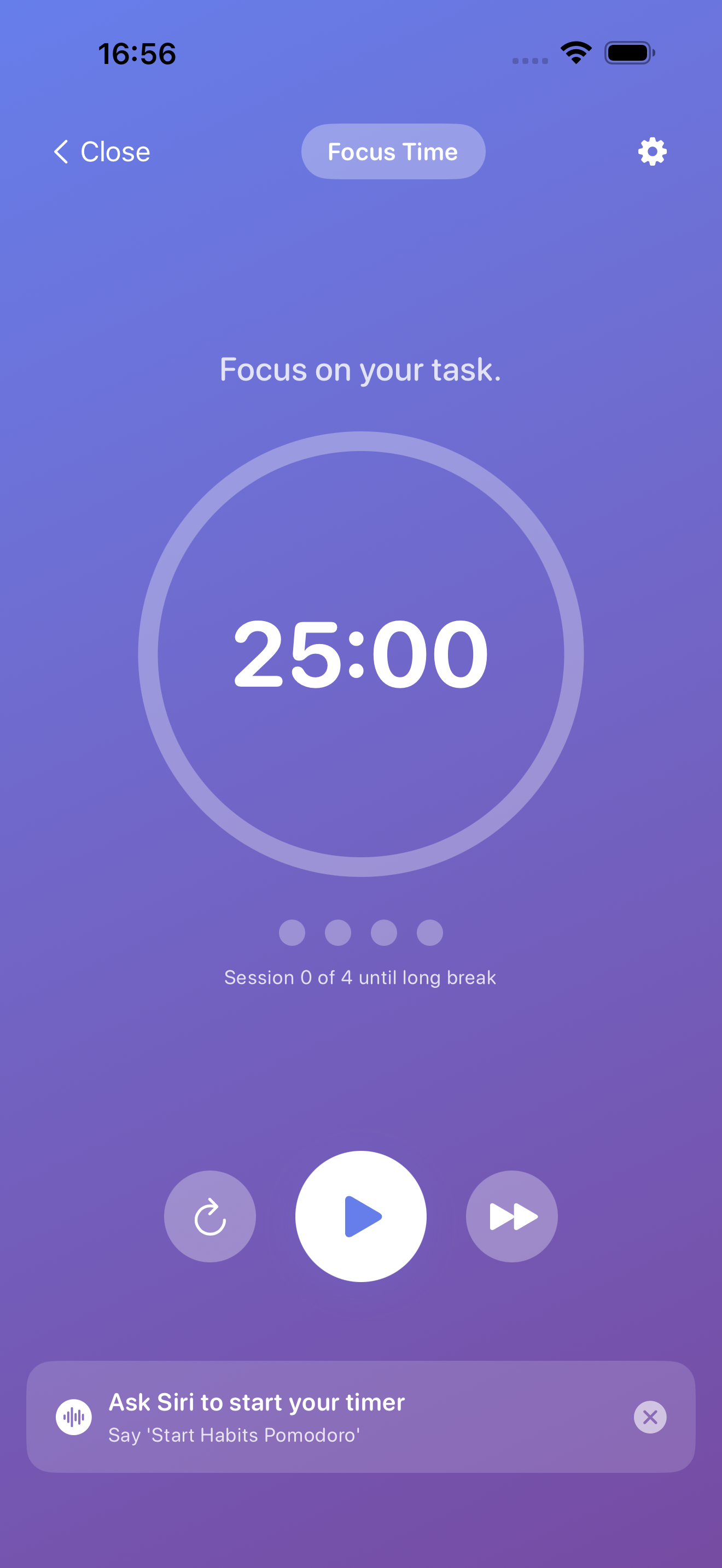 Vestig Pomodoro focus timer